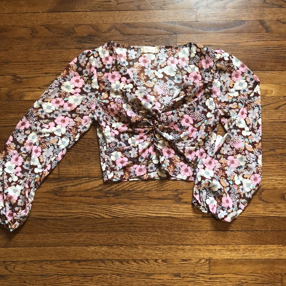 Burgundy Floral Top— Altar’d State